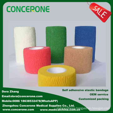 Different Colors Cotton Self-Adhesive Elastic Crepe Bandage